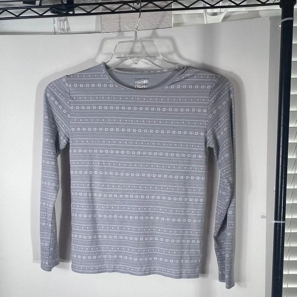 32 Degrees Heat Girls XL Gray Fair Isle Snowflake Thermal Base Layer Set